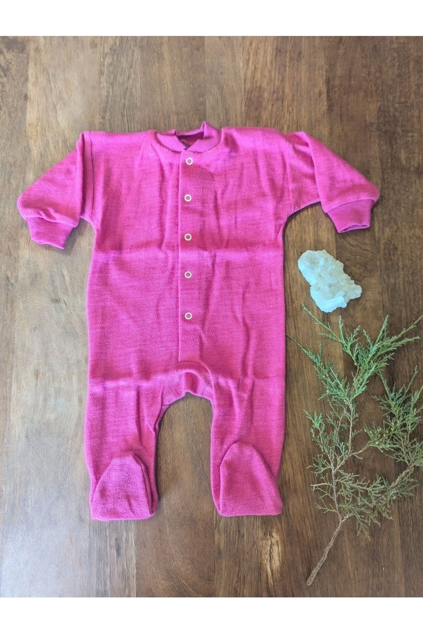 Cosilana - Organic Wool Terry Baby Pajamas - with Feet - Nature's Wild Child