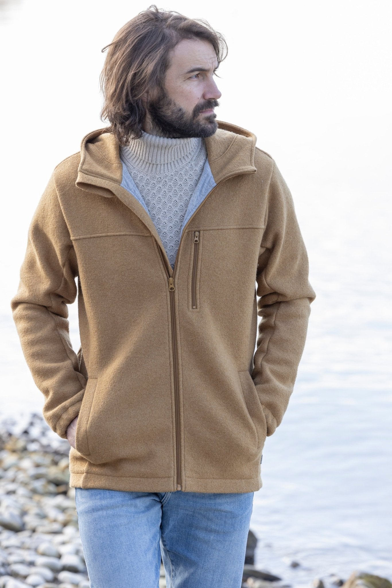 Disana Mens Jacket - Boiled Organic Merino Wool - Nature's Wild Child