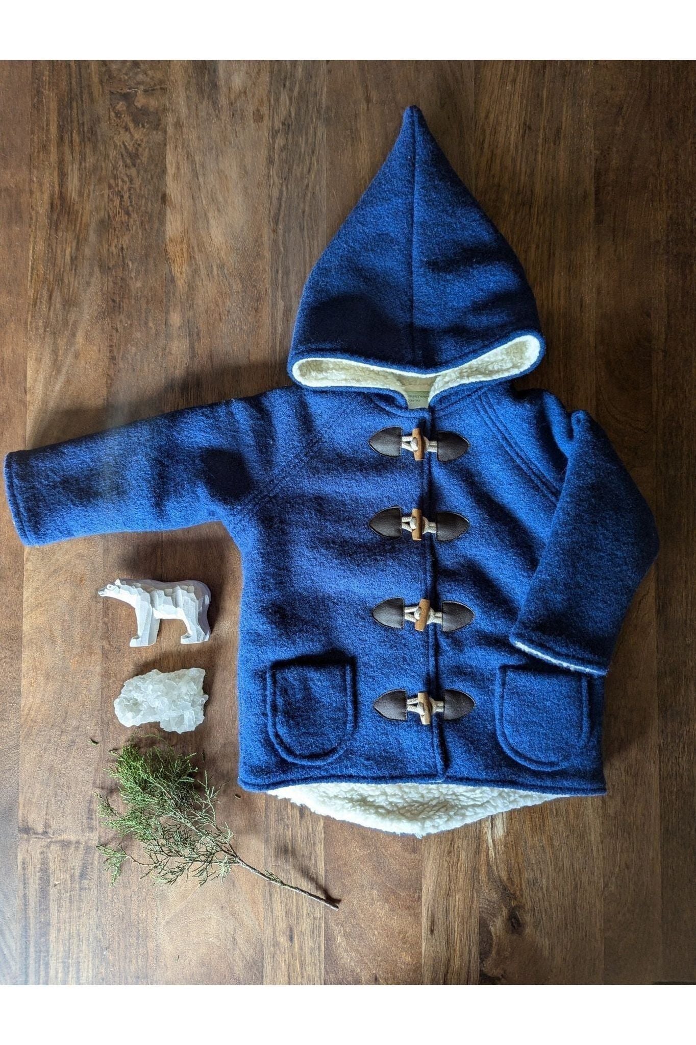 Kleine Shcobbejak - Boiled Wool and Cotton Sherpa - Pixie Jacket - Blue - Nature's Wild Child