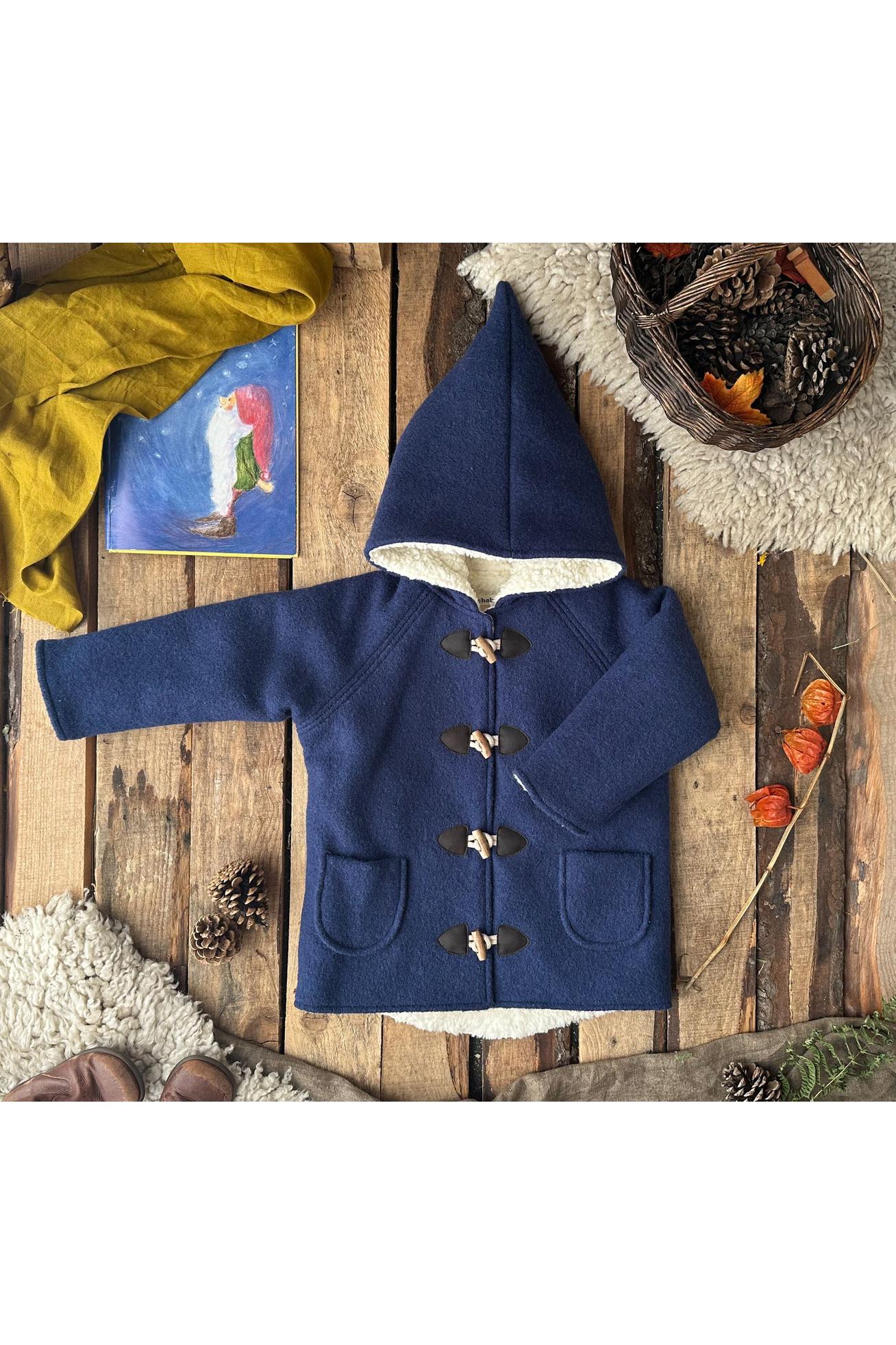 Kleine Shcobbejak - Boiled Wool and Cotton Sherpa - Pixie Jacket - Blue - Nature's Wild Child