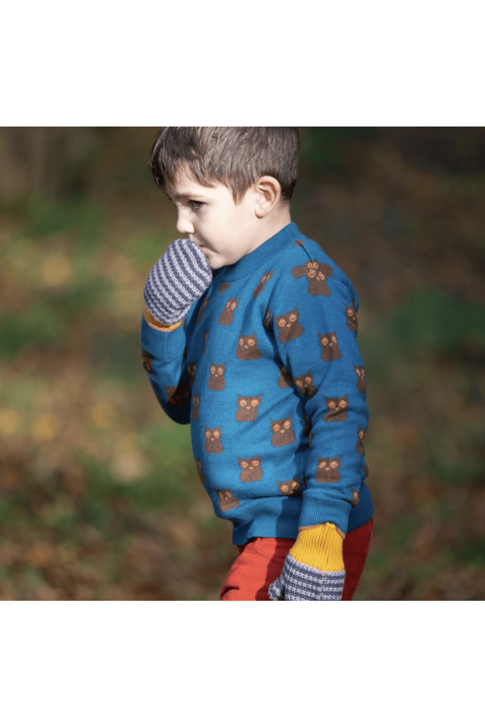 Little Green Radicals - Organic Cotton OWL - Soft Knit Sweater - (6 months - 6 years) - Nature's Wild Child