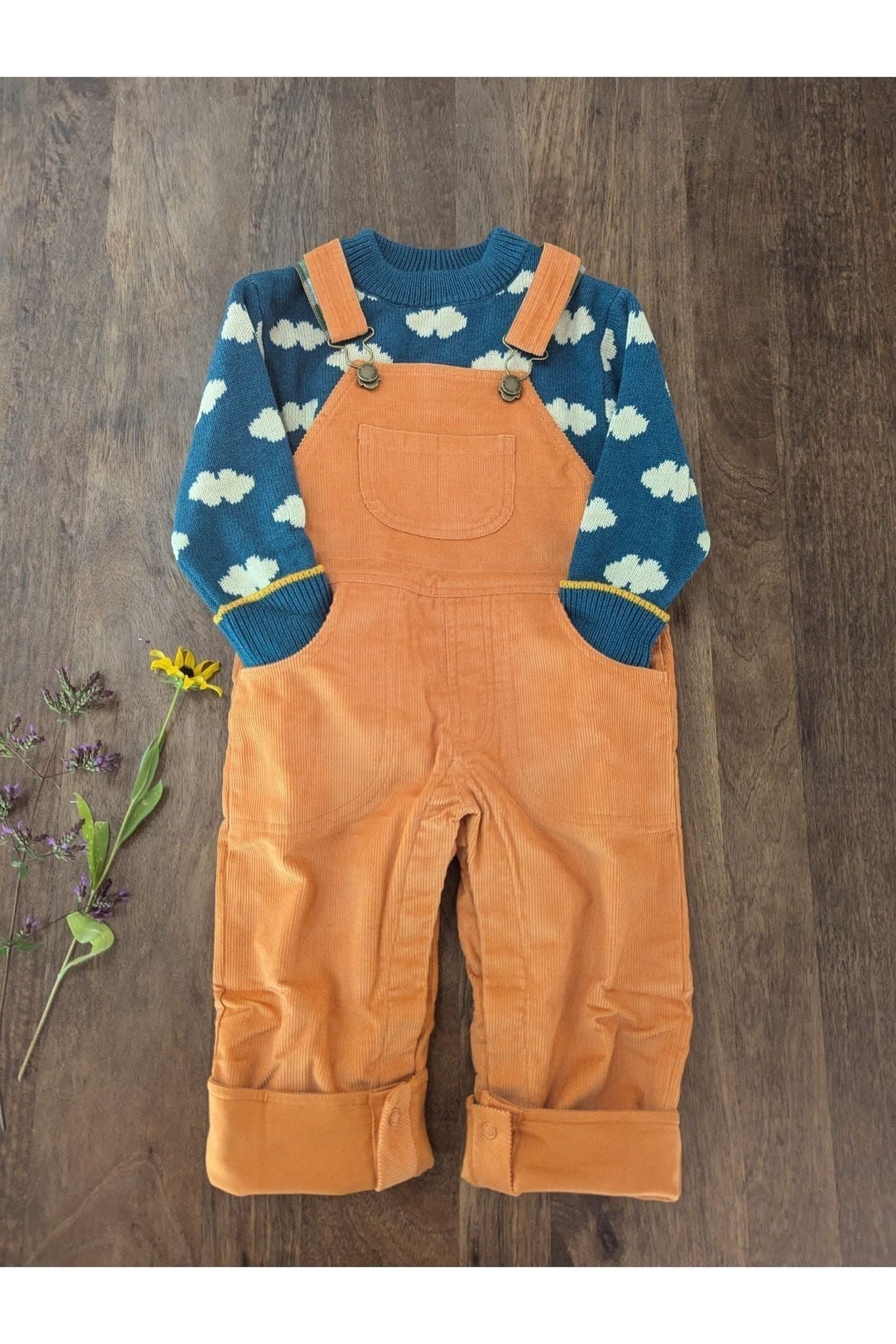 Little Green Radicals - Organic Cotton Teal Clouds - Soft Knit Sweater - Toddler to Kids - Nature's Wild Child