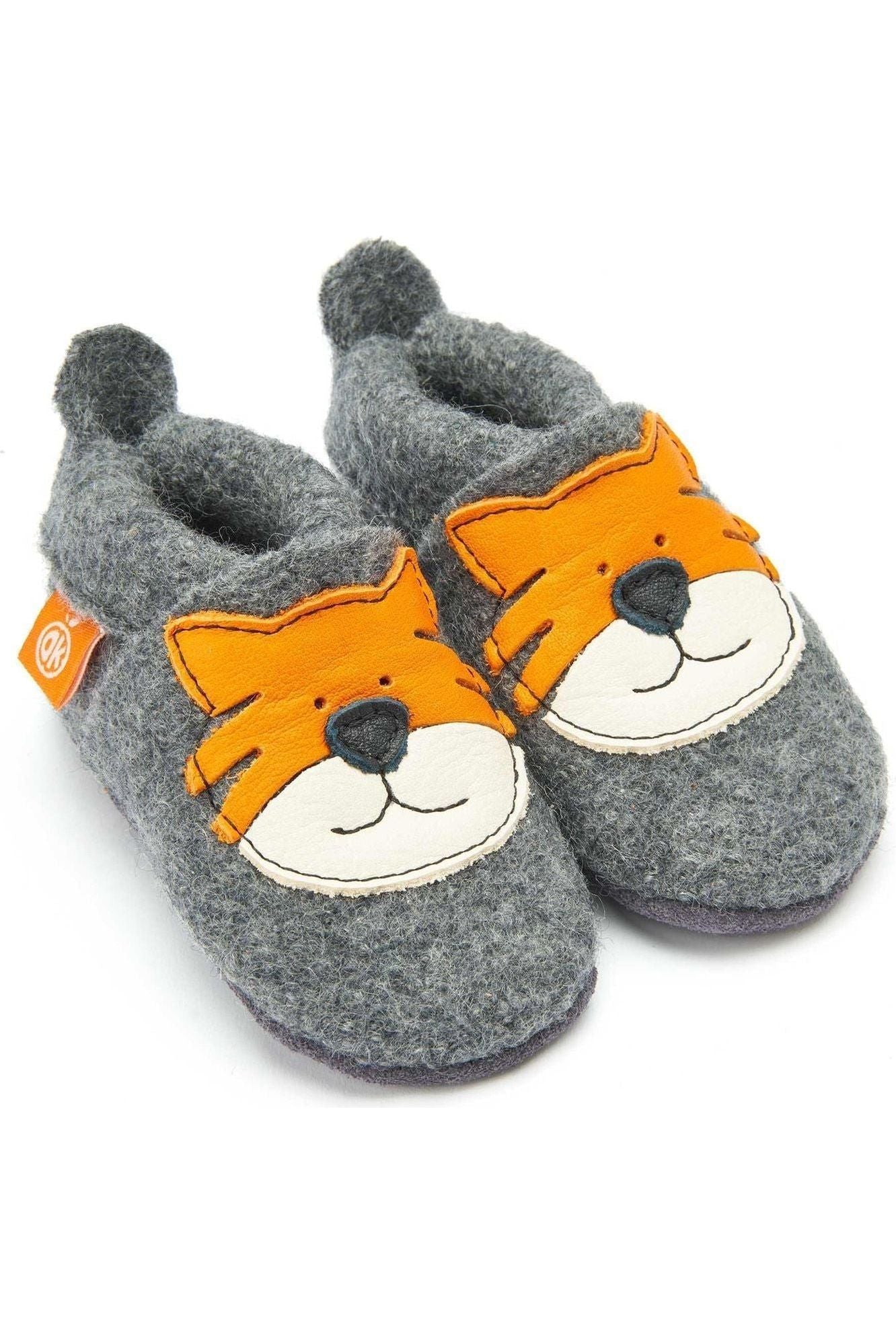 NEW Colors - Orangenkinder - Boiled Wool Slippers - Fox Sheep Unicorn Tiger - Nature's Wild Child