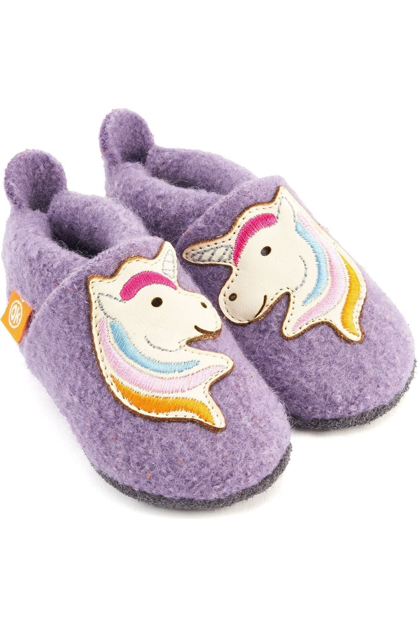 NEW Colors - Orangenkinder - Boiled Wool Slippers - Fox Sheep Unicorn Tiger - Nature's Wild Child