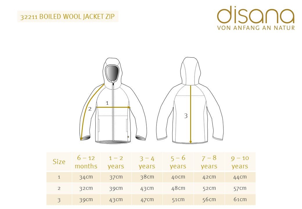 NEW! Disana Organic Boiled Wool - Zipper Jacket - Nature's Wild Child