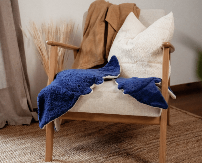 NEW! Senger - GOTS Organic Cotton & Wool Stuffed Animal - Large Manta - Nature's Wild Child