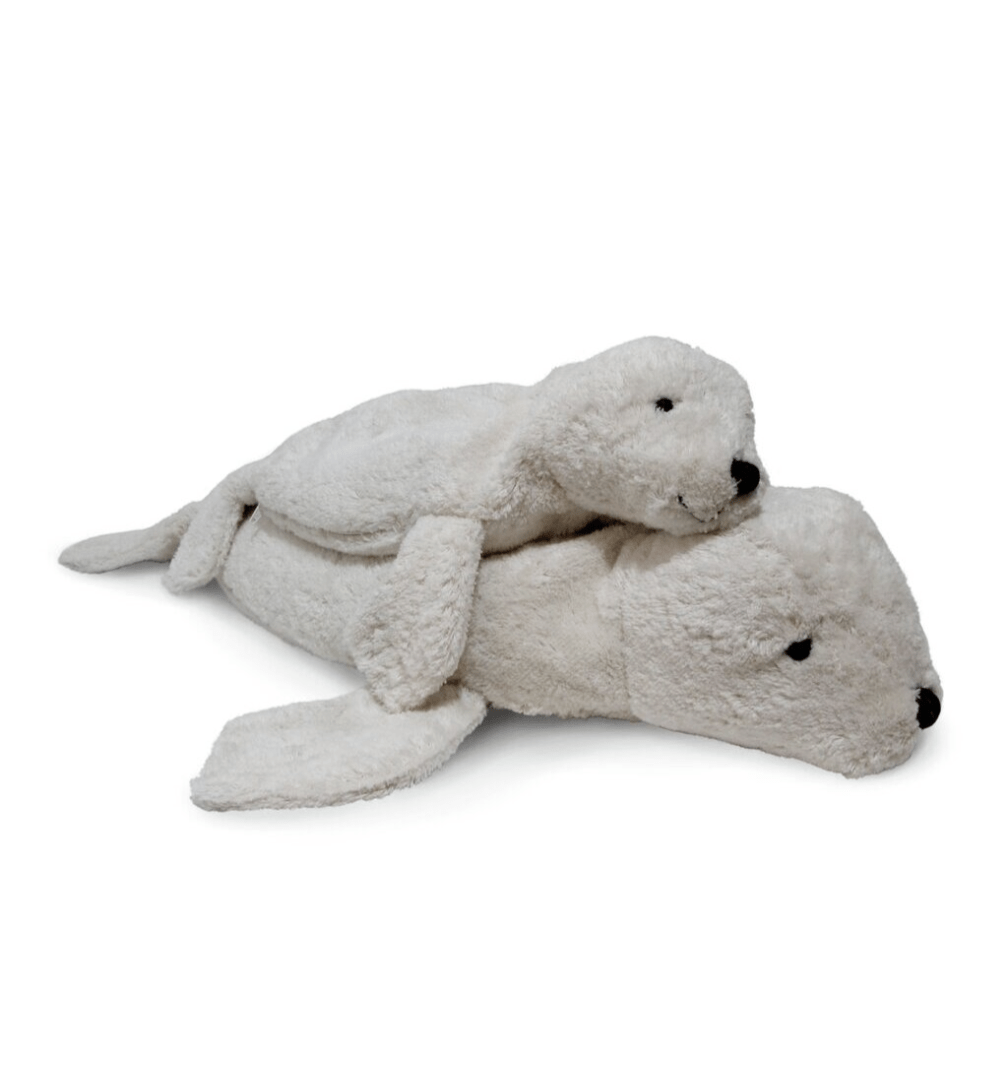 NEW! Senger - GOTS Organic Cotton & Wool Stuffed Animal - Large White Seal - Nature's Wild Child
