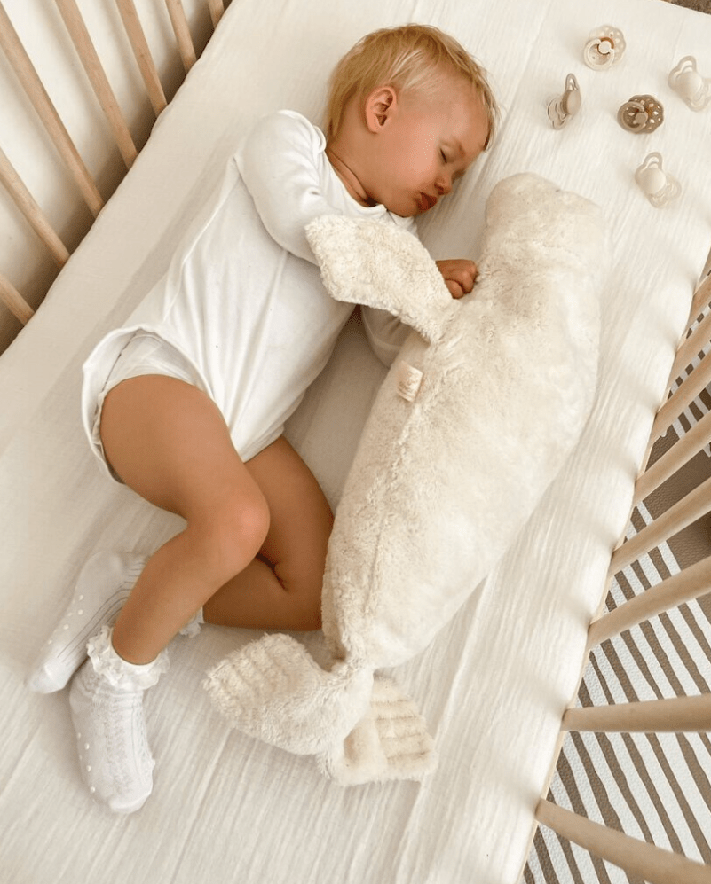 NEW! Senger - GOTS Organic Cotton & Wool Stuffed Animal - Large White Seal - Nature's Wild Child