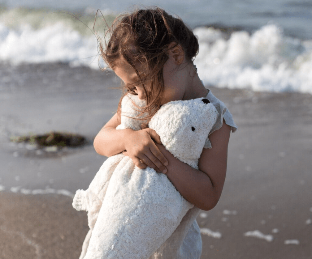 NEW! Senger - GOTS Organic Cotton & Wool Stuffed Animal - Large White Seal - Nature's Wild Child