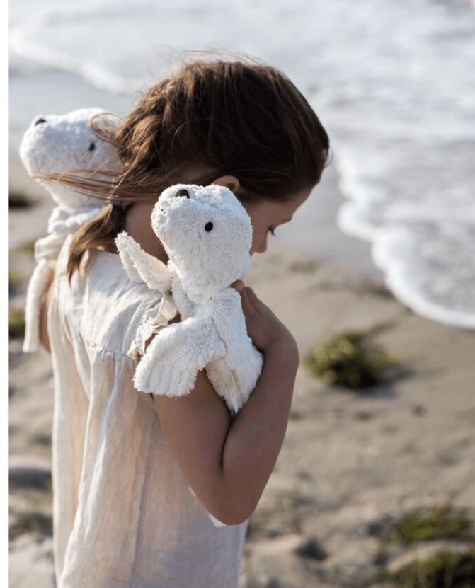 NEW! Senger - GOTS Organic Cotton & Wool Stuffed Animal - Small White Seal - Nature's Wild Child