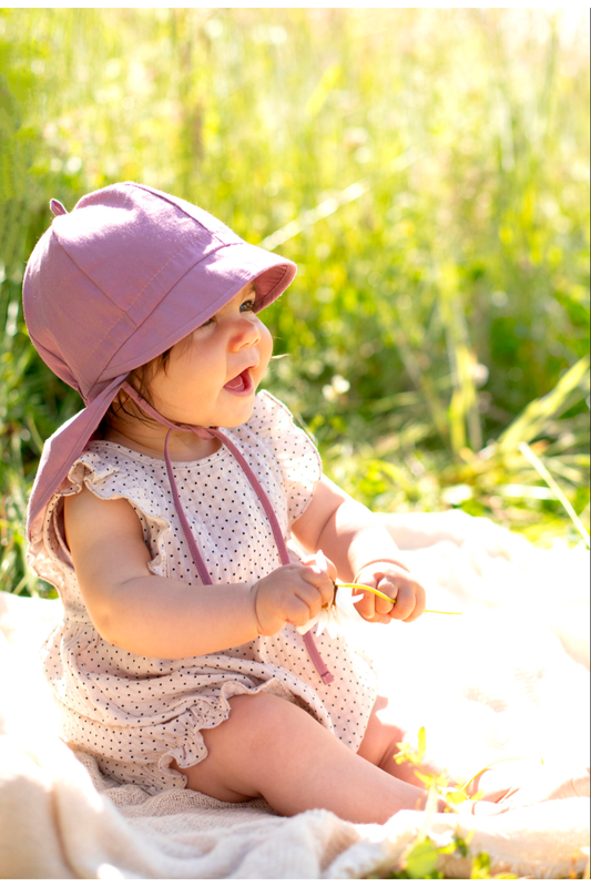 Organic Cotton - Sun Hat with Neck Protection - Baby Toddler Kid (5 colors) - Nature's Wild Child