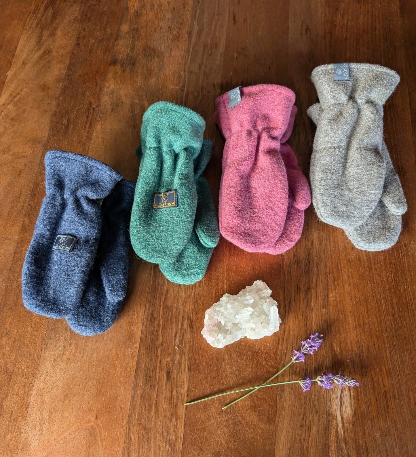 Pickapooh - Organic Boiled Wool Kids Mittens - Wool Silk Lined - Nature's Wild Child