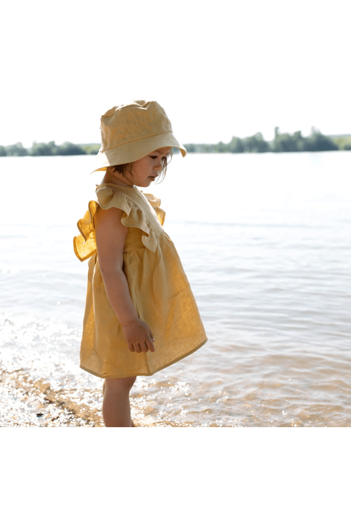 100% selling linen toddler dress