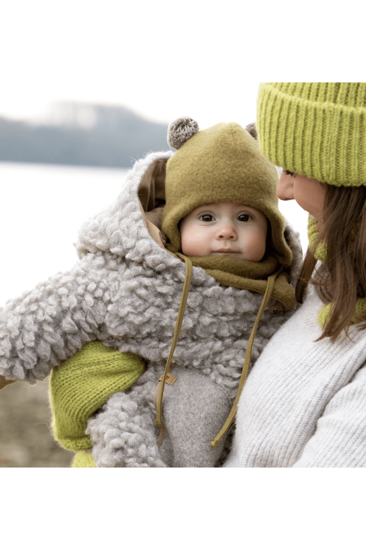 Pure Pure - Organic Wool Fleece Baby Hat - Bear Ears - Nature's Wild Child