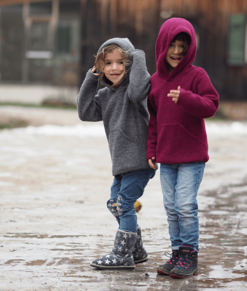 Reiff - Organic Wool Crepe - Kids Hoodie - Nature's Wild Child