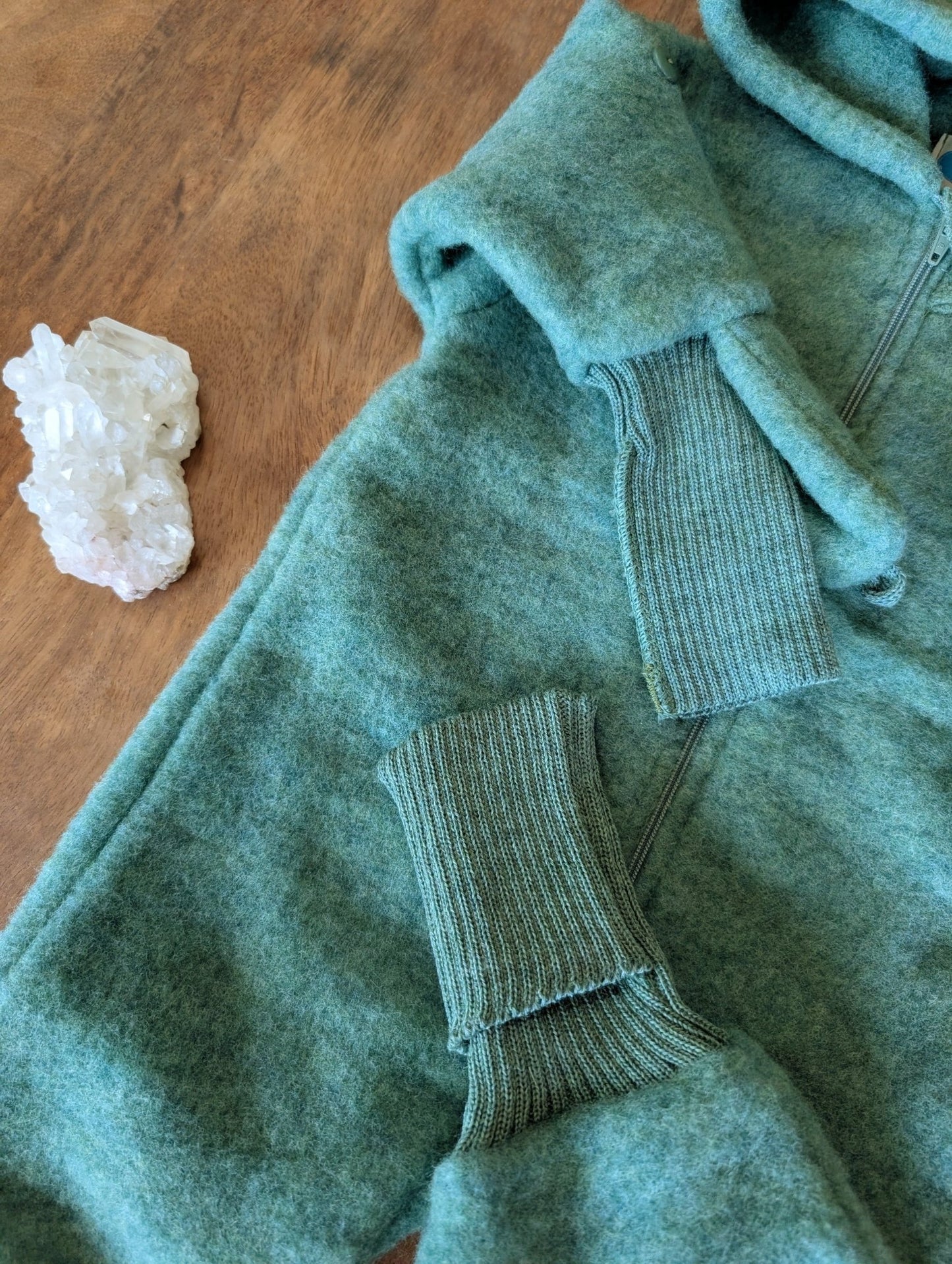 Reiff - Organic Wool Fleece - Pixie Hood Baby Bunting - Zipper - Nature's Wild Child