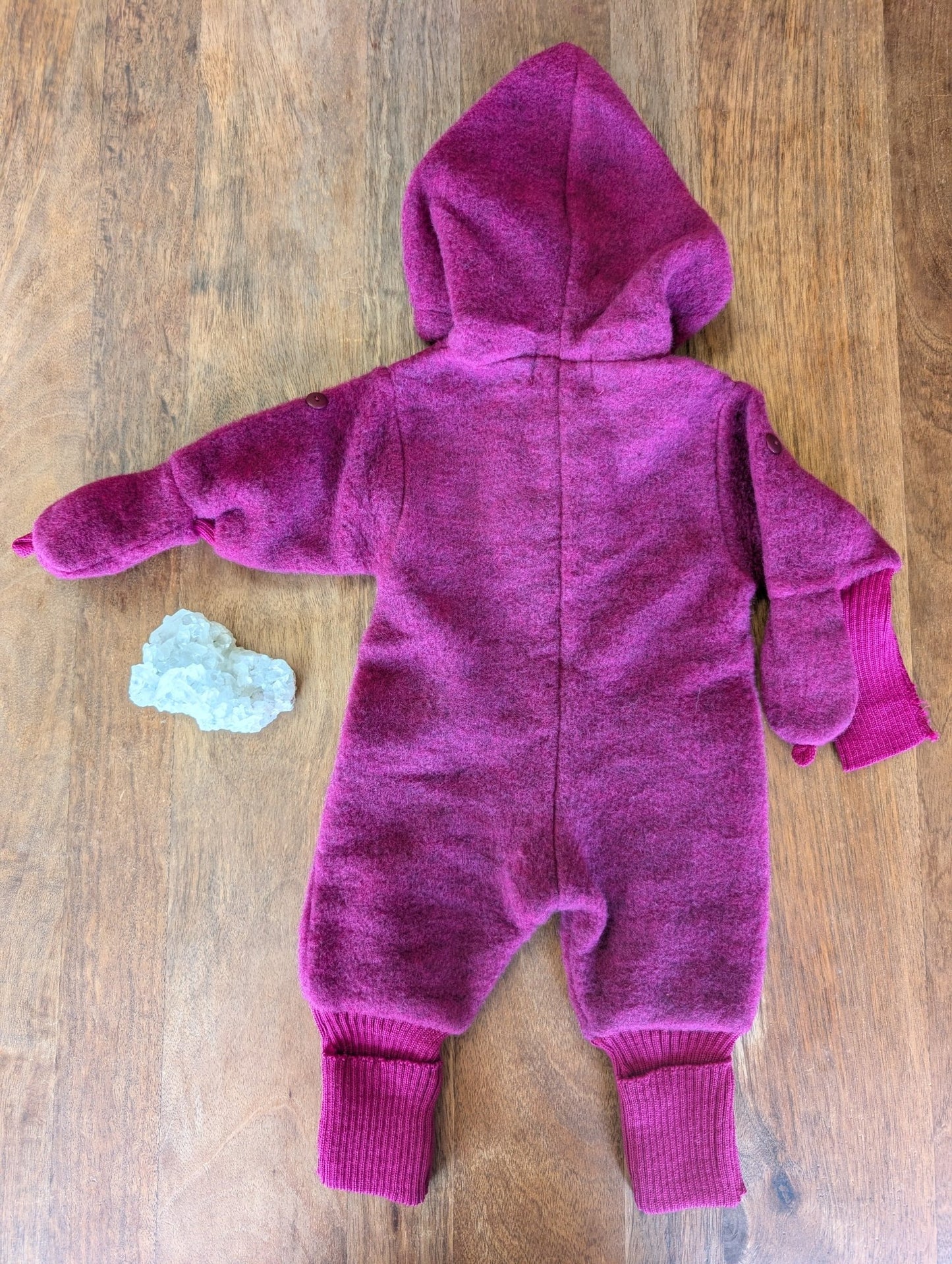 Reiff - Organic Wool Fleece - Pixie Hood Baby Bunting - Zipper - Nature's Wild Child