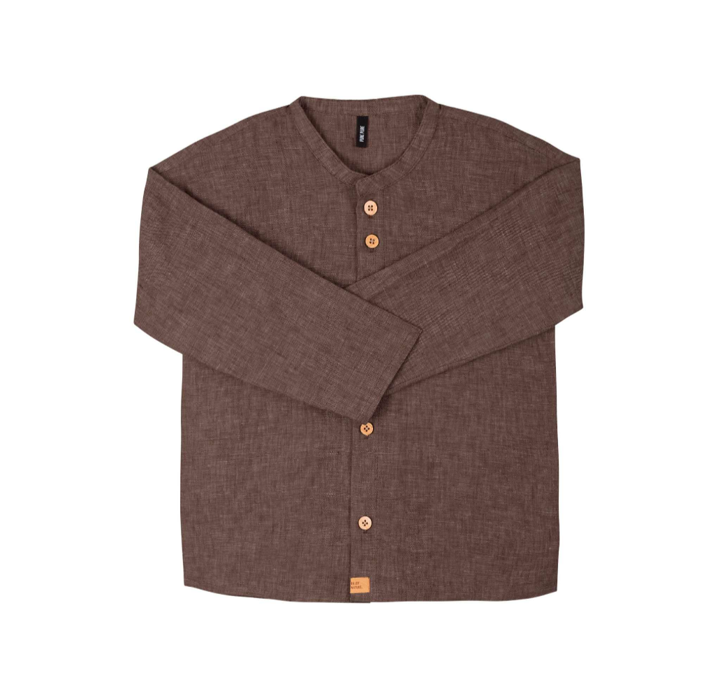 Pure Pure - Linen - Button-Up Long Sleeve Shirt - Toddler & Kids