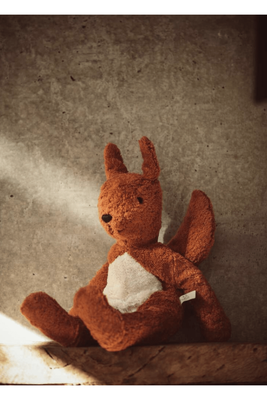 Senger - GOTS Organic Cotton Wool Stuffed Animal - Large Squirrel - Nature's Wild Child