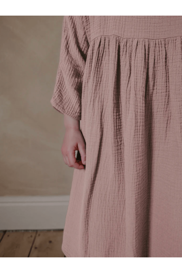 The Simple Folk - Muslin Dress - Organic Cotton - Pink - Nature's Wild Child