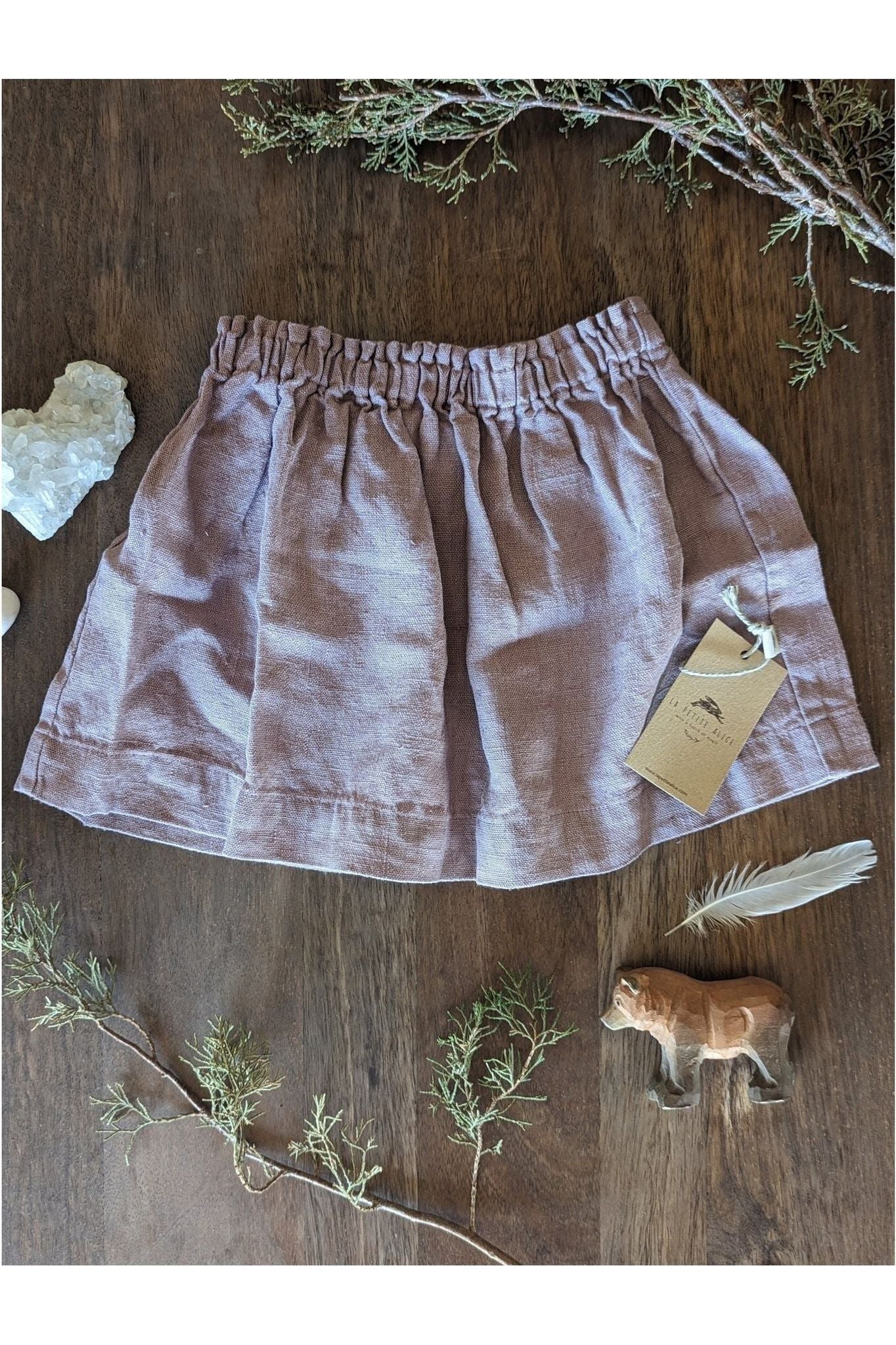 Beautiful Linen Skirt - Le Petite Alice - Dusty Pink - Nature's Wild Child