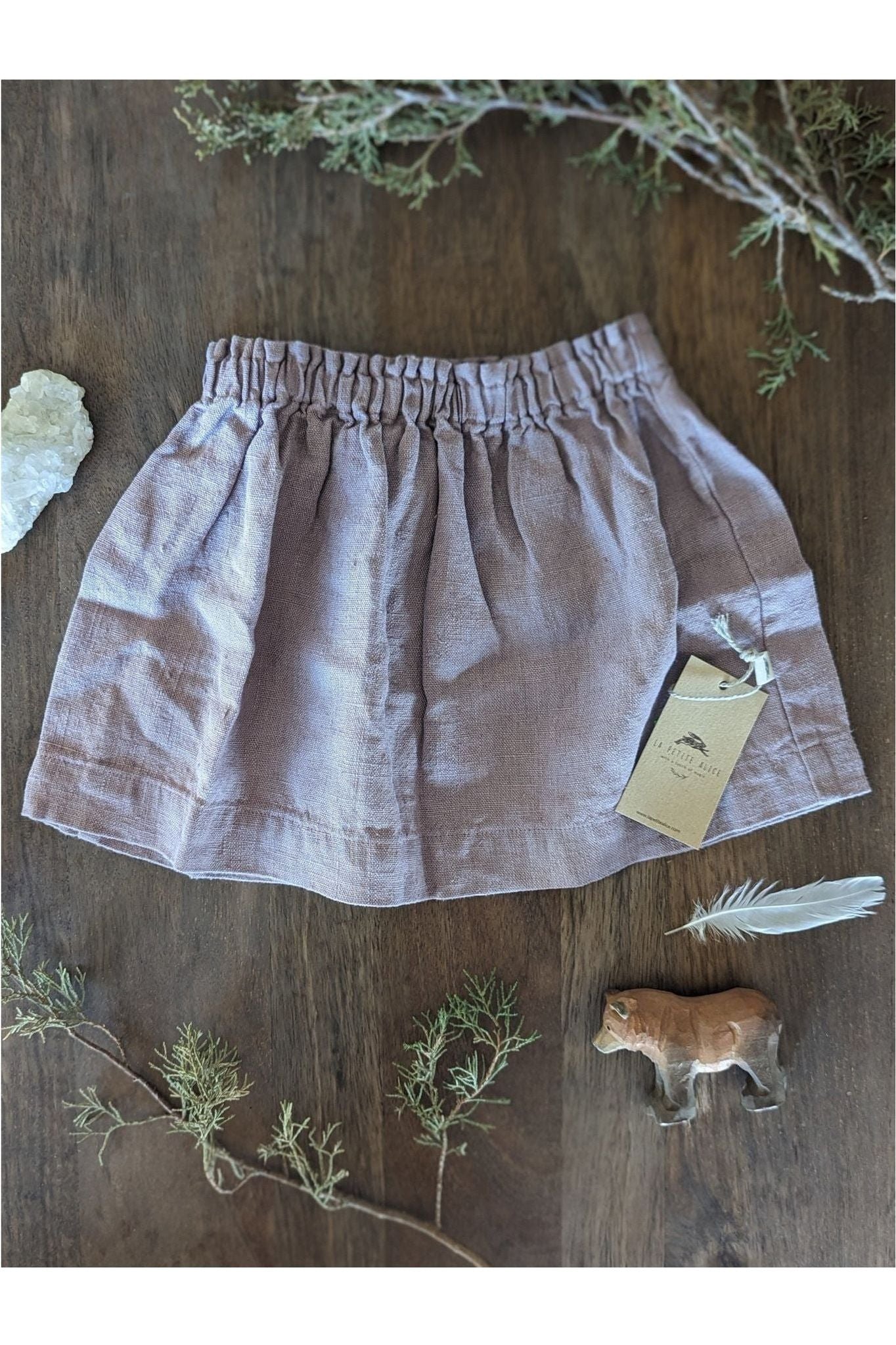 Beautiful Linen Skirt - Le Petite Alice - Dusty Pink - Nature's Wild Child