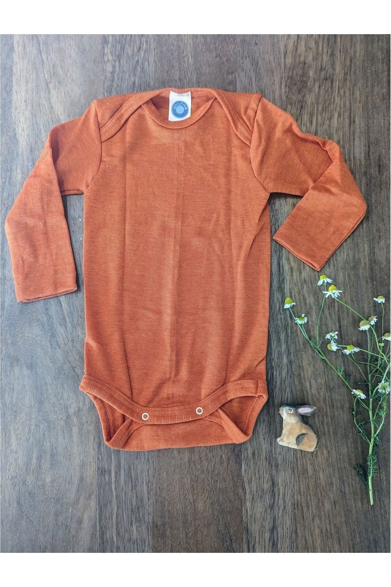 Cosilana - Organic Wool Silk - Baby Onesie (10 colors and stripes!) - Nature's Wild Child