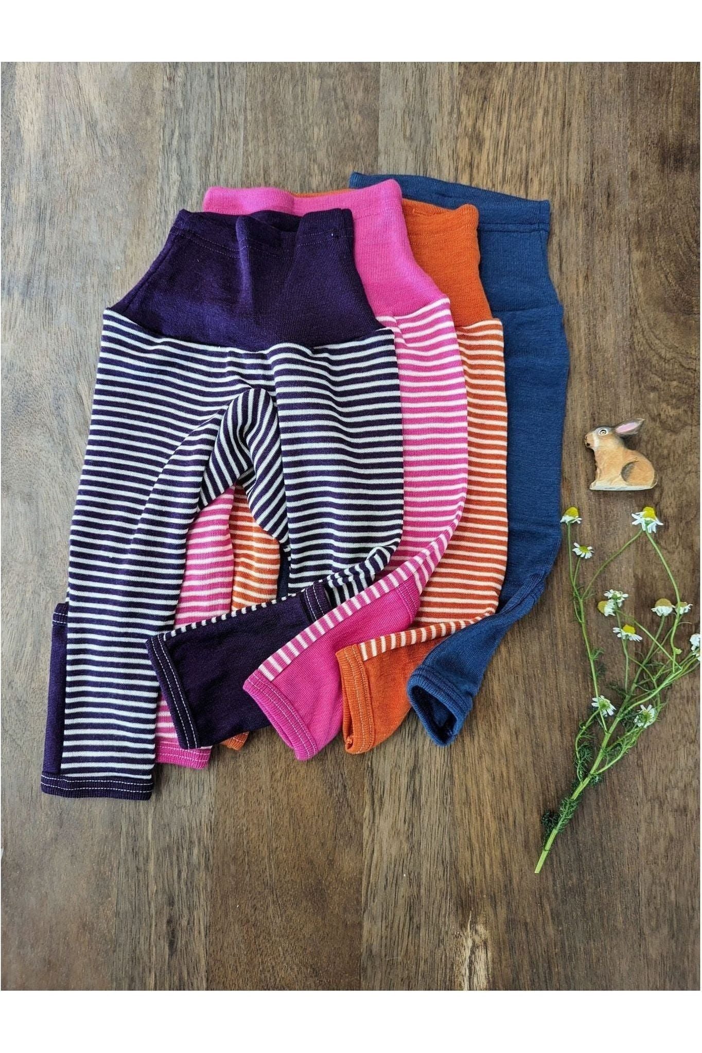 Cosilana - Organic Wool Silk - Baby Pants With Cuffs - Nature's Wild Child