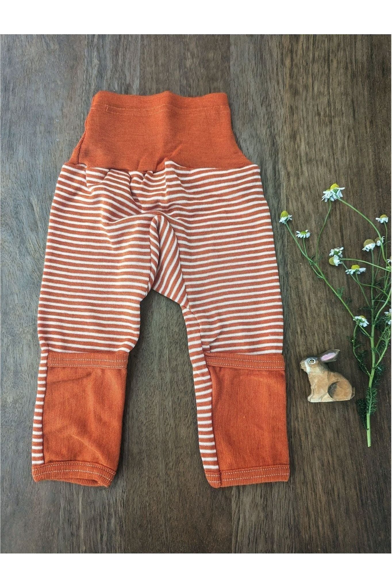Cosilana - Organic Wool Silk - Baby Pants With Cuffs - Nature's Wild Child