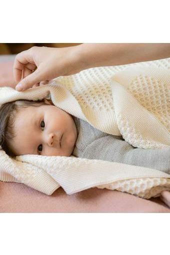 Disana Honeycomb Baby Blanket 100% Organic Merino Wool - Nature's Wild Child