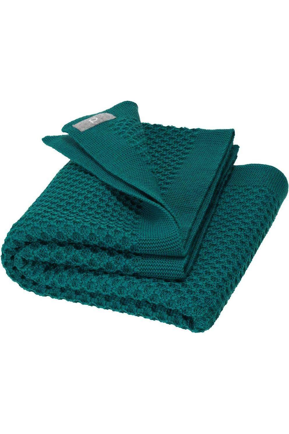 Dark Slate Gray Disana Honeycomb Baby Blanket 100% Organic Merino Wool