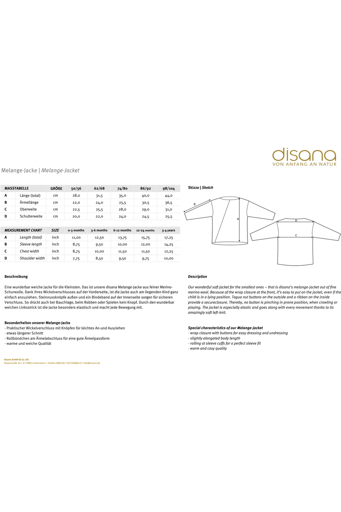 Disana Merino Melange Button-Up Sweater - Nature's Wild Child