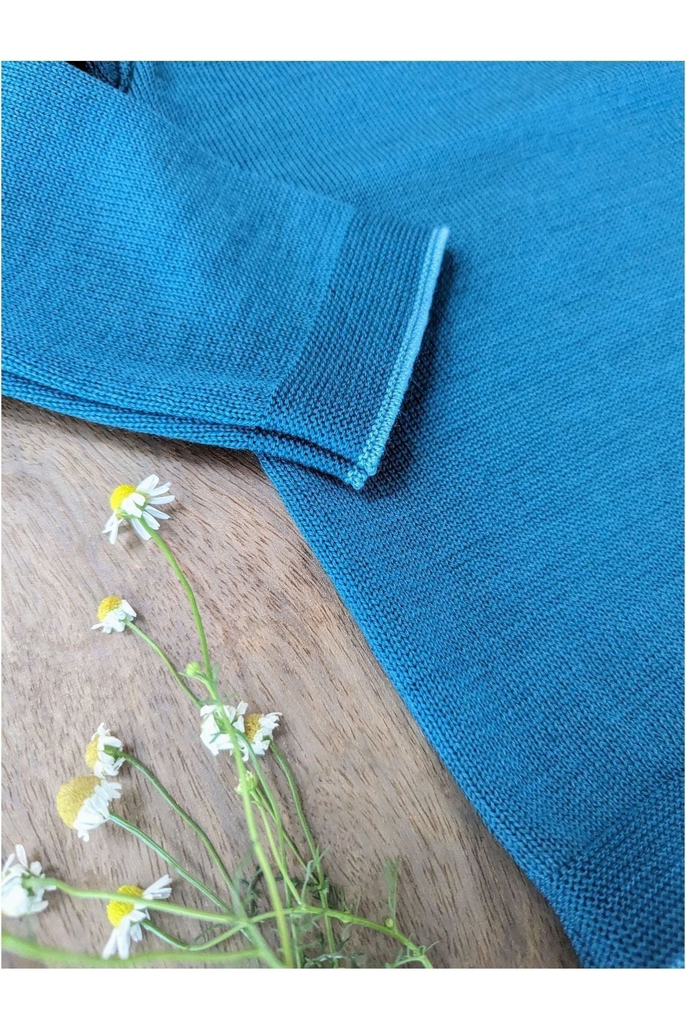 Disana - Organic Merino - Knit Sweater with Contrasting Trim - Nature's Wild Child
