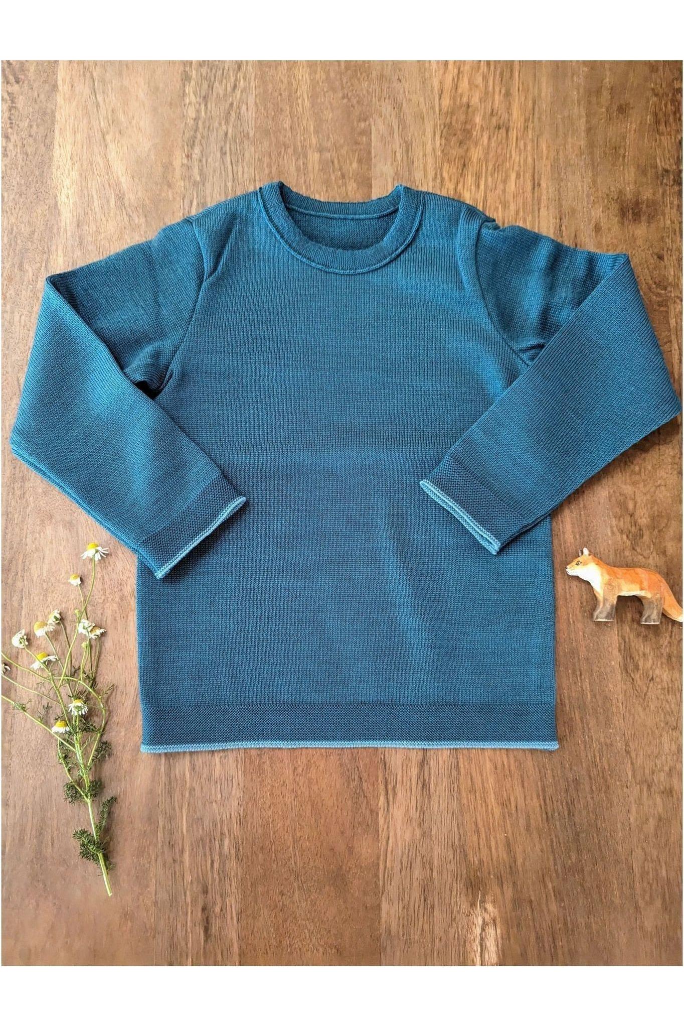 Disana - Organic Merino - Knit Sweater with Contrasting Trim - Nature's Wild Child