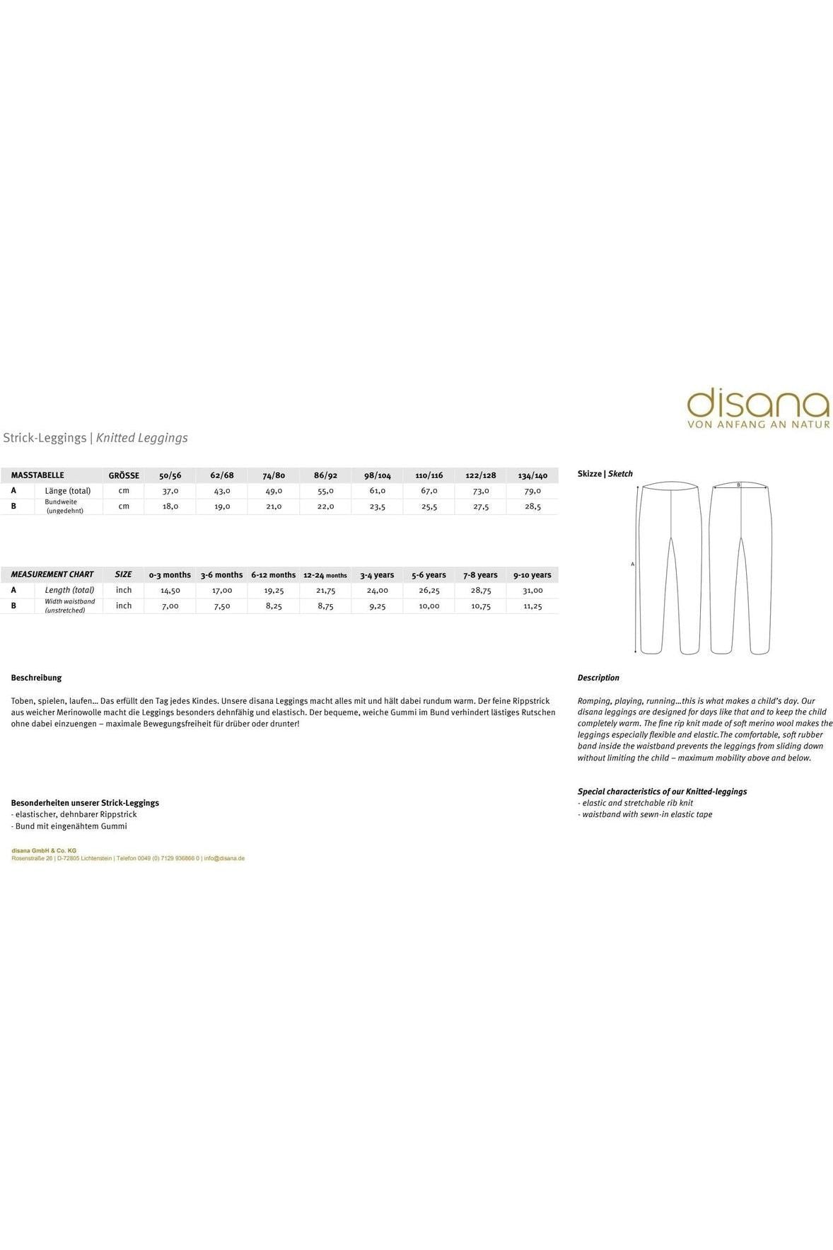 Disana Organic Merino Knitted Leggings - Nature's Wild Child