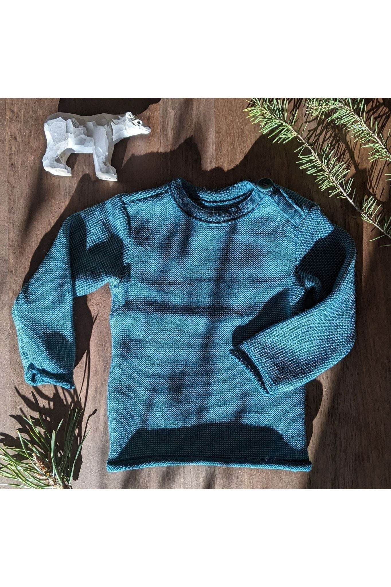 Disana Organic Merino Wool Sweater with Shoulder Botton – Nature's