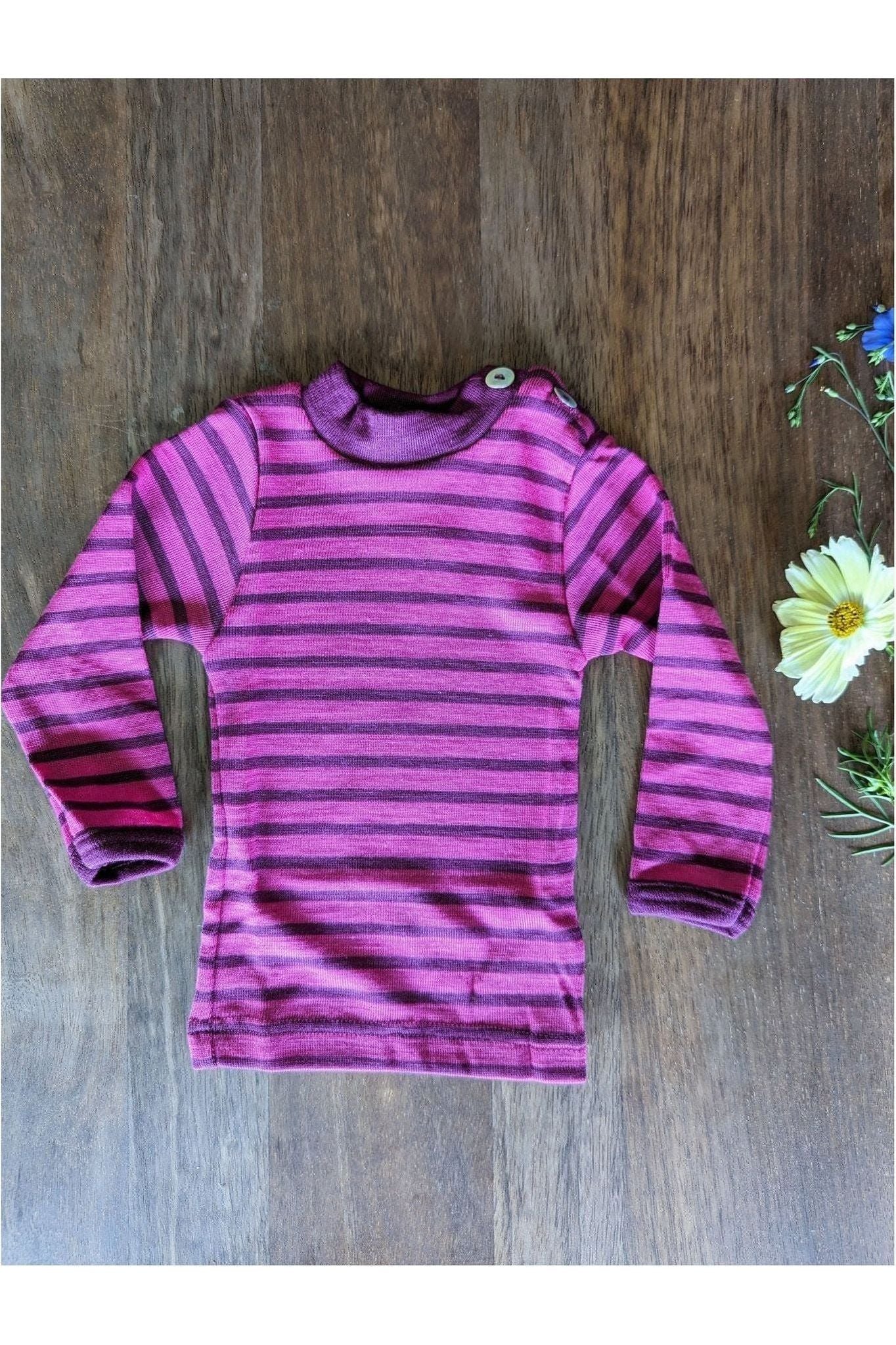 Engel - Organic Merino Wool Silk - Long Sleeve with Shoulder Buttons (3 colors) - Nature's Wild Child
