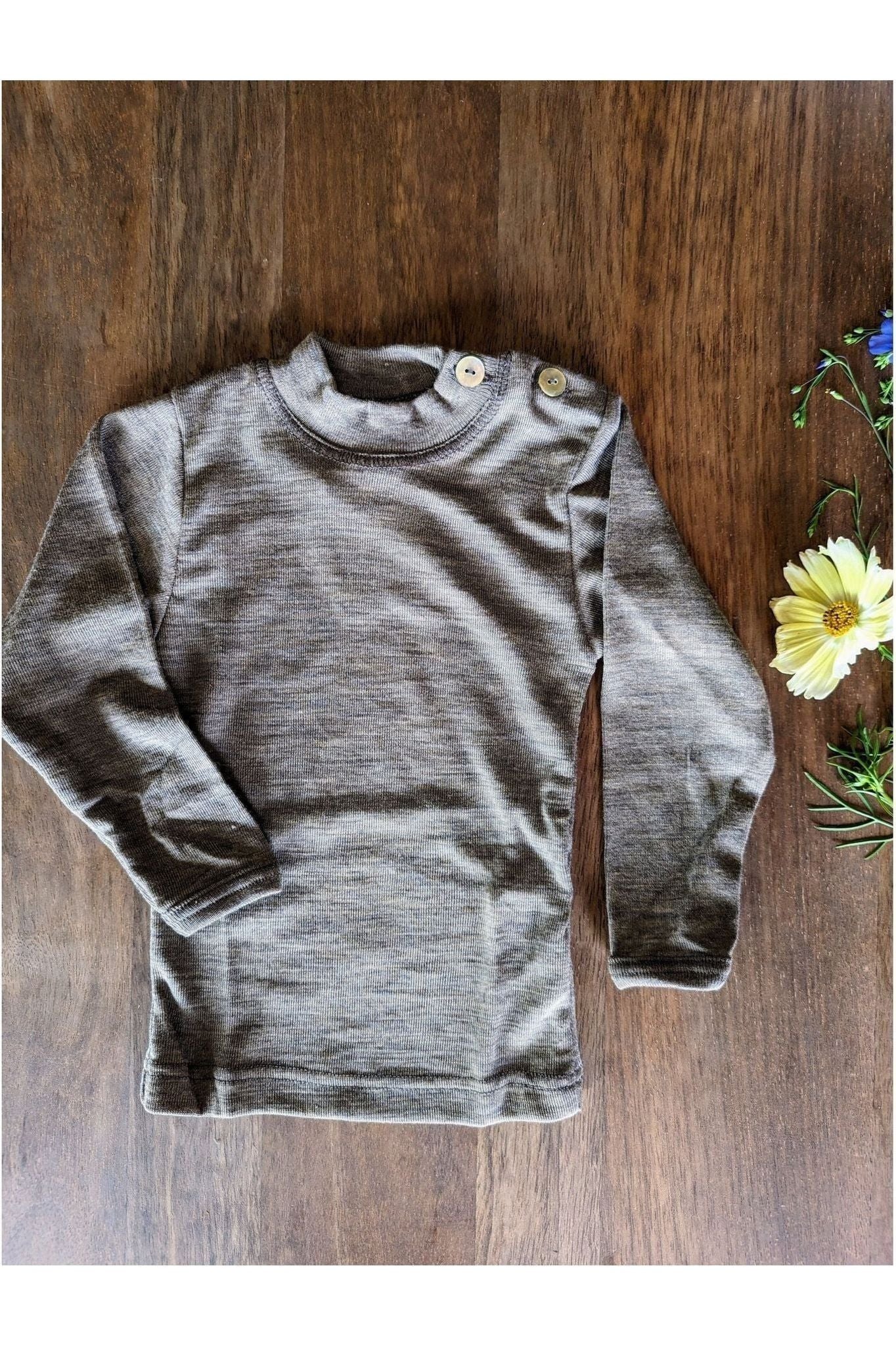 Engel - Organic Merino Wool Silk - Long Sleeve with Shoulder Buttons (3 colors) - Nature's Wild Child