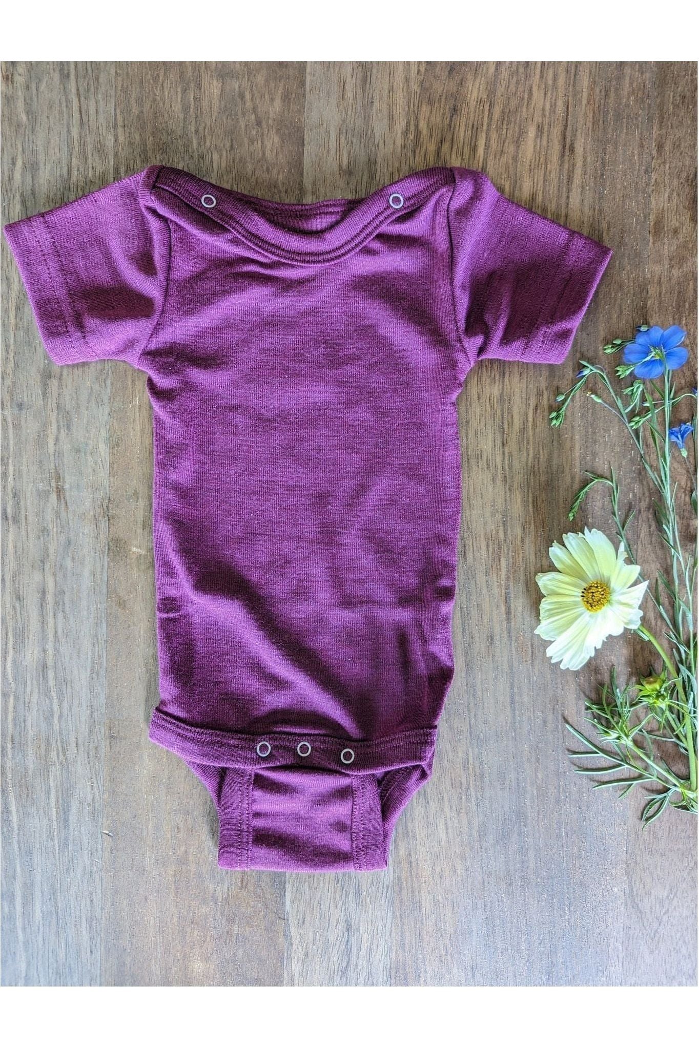 Engel - Organic Merino Wool Silk Onesies - Short Sleeves - Nature's Wild Child