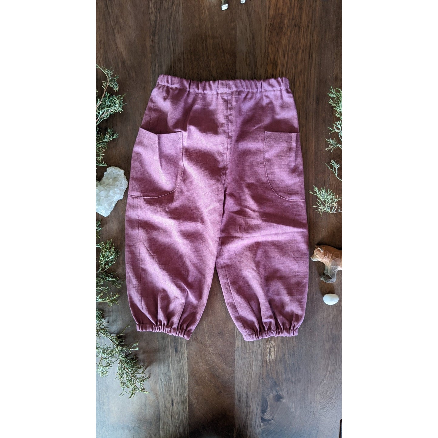 Kleine Schobbejak - Stonewashed Children's Linen Pants - Ochre - Nature's Wild Child