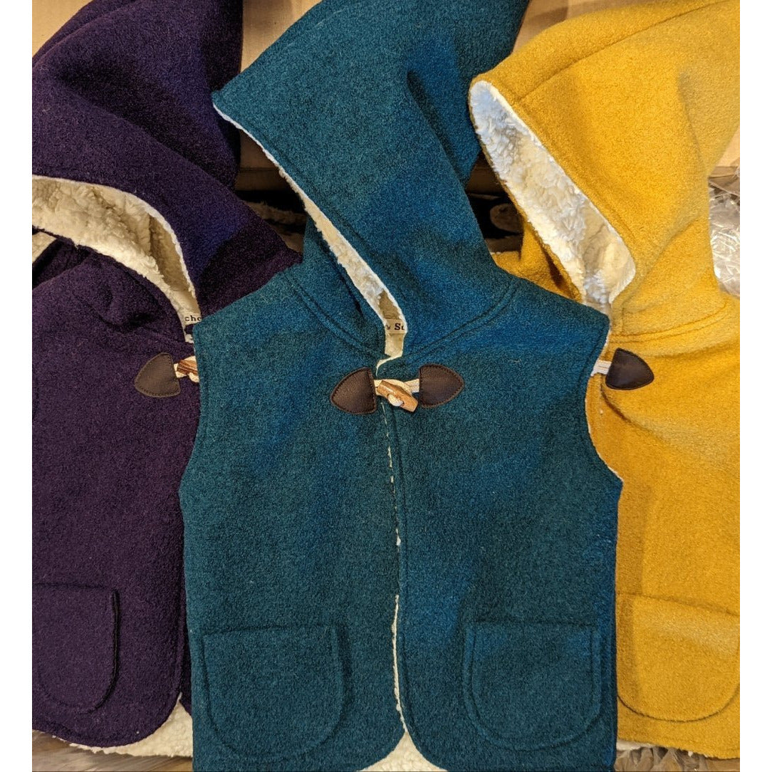Kleine Schobbejak - Wool Hooded Pixie Vest - Dark Purple - Nature's Wild Child