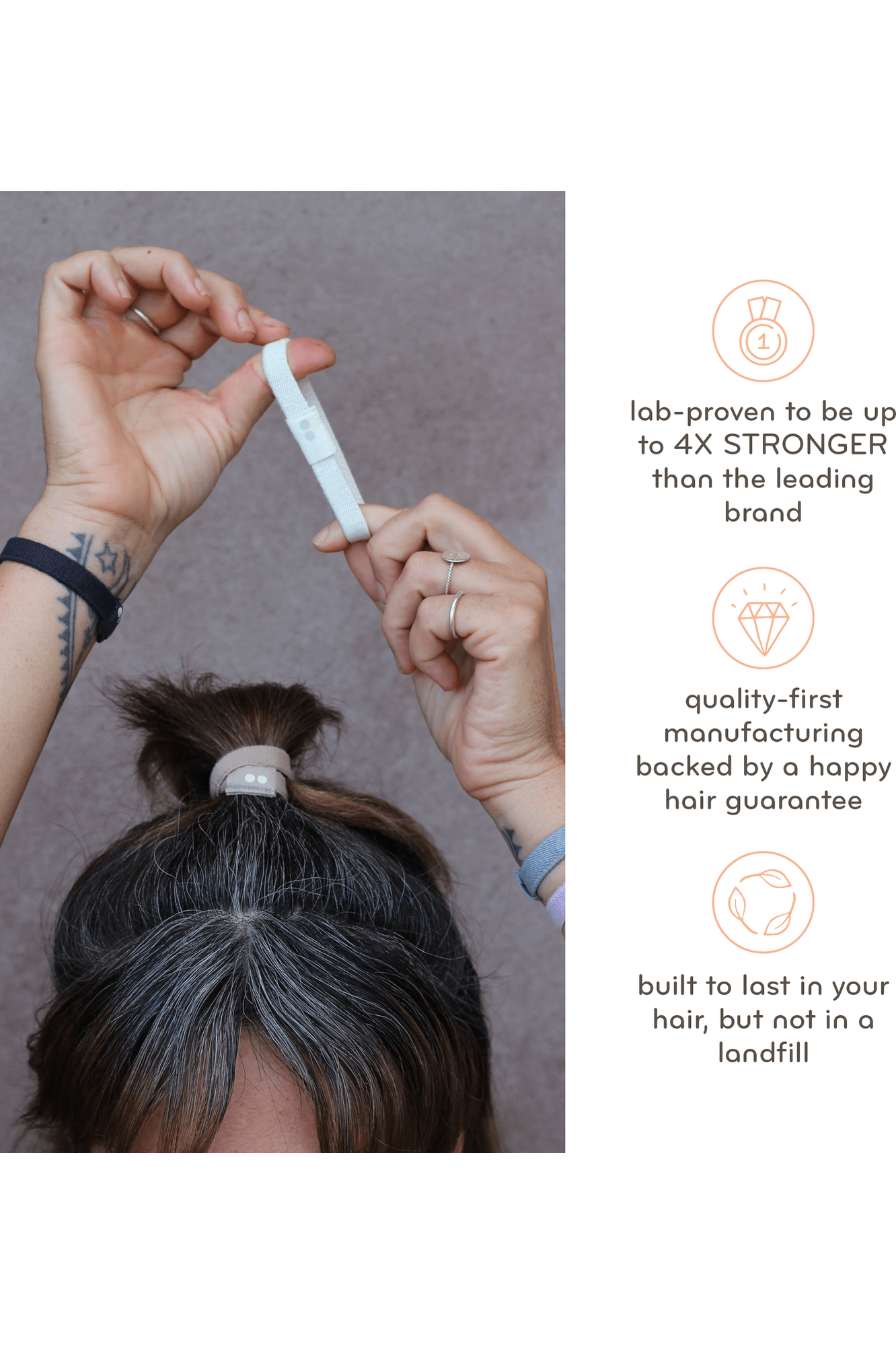 Kooshoo Organic Cotton and Natural Rubber Hair Ties - Flat - Nature's Wild Child