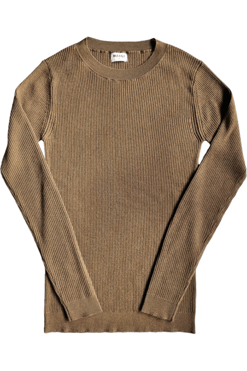 Mabli - Merino Long Sleeve Women's Top - Magnus Skinny Rib - Nature's Wild Child