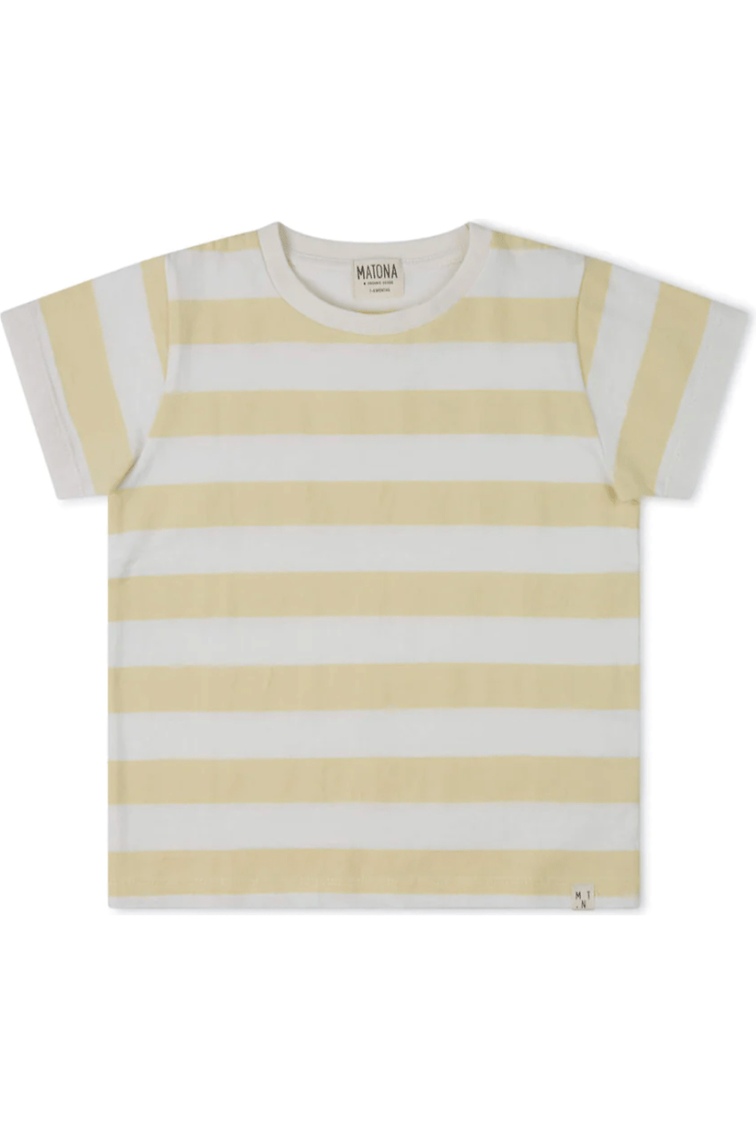 Matona - GOTS Organic Cotton Kids Classic T-Shirt - Yellow Stripes (1-8 years) - Nature's Wild Child