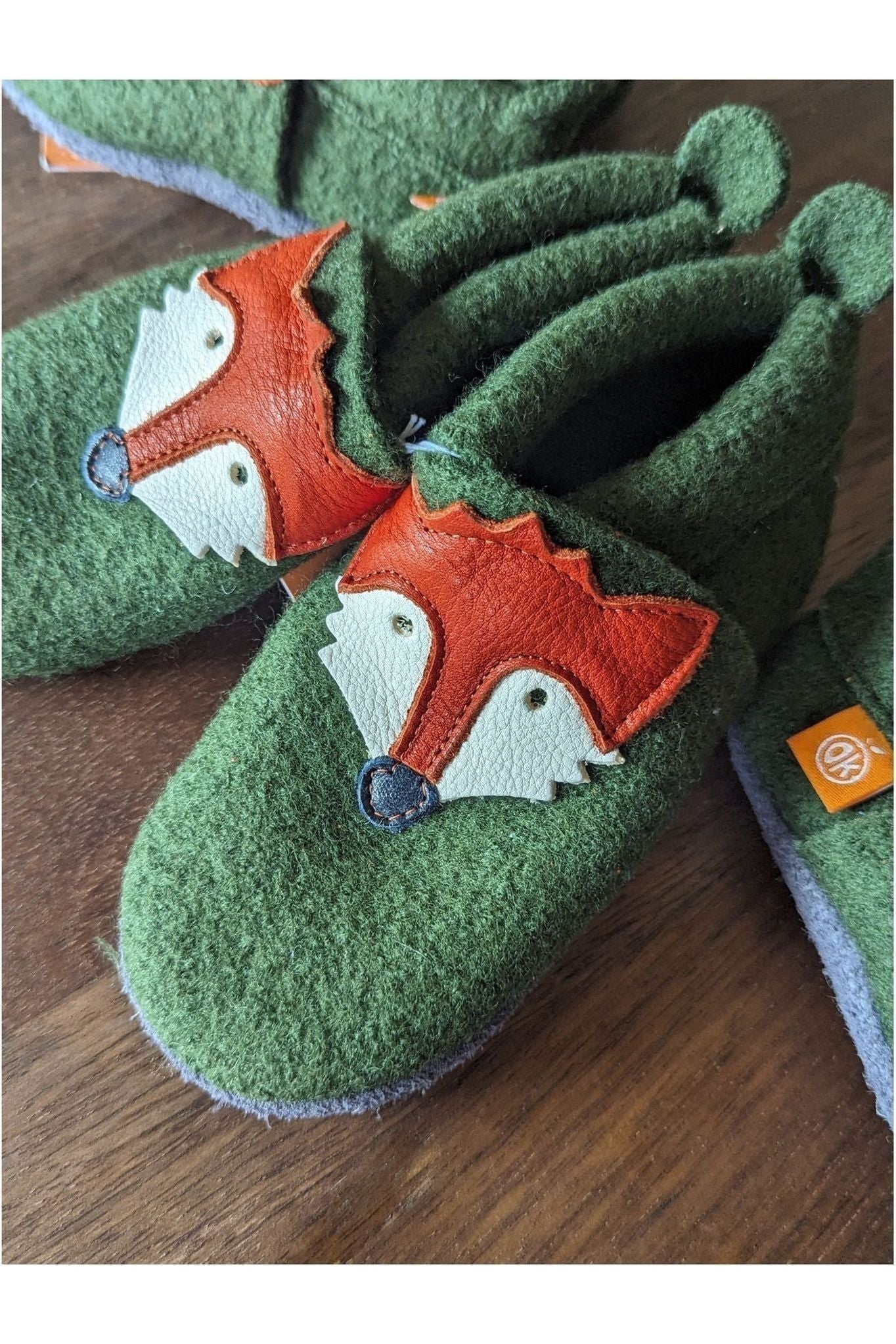 Orangenkinder - Boiled Wool Slippers - Fox - Nature's Wild Child
