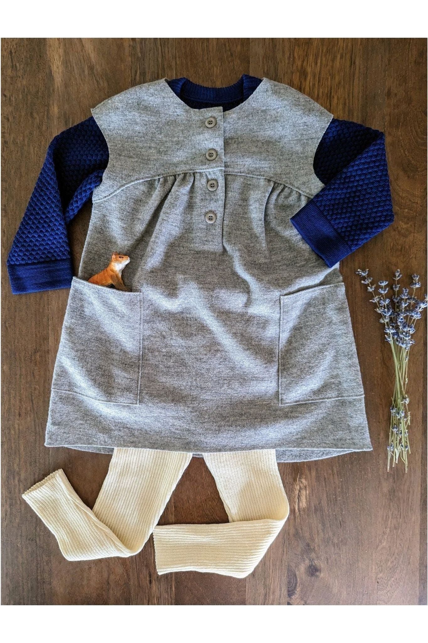 Organic Boiled Wool Dress (12 months - 6 years) - Nature's Wild Child