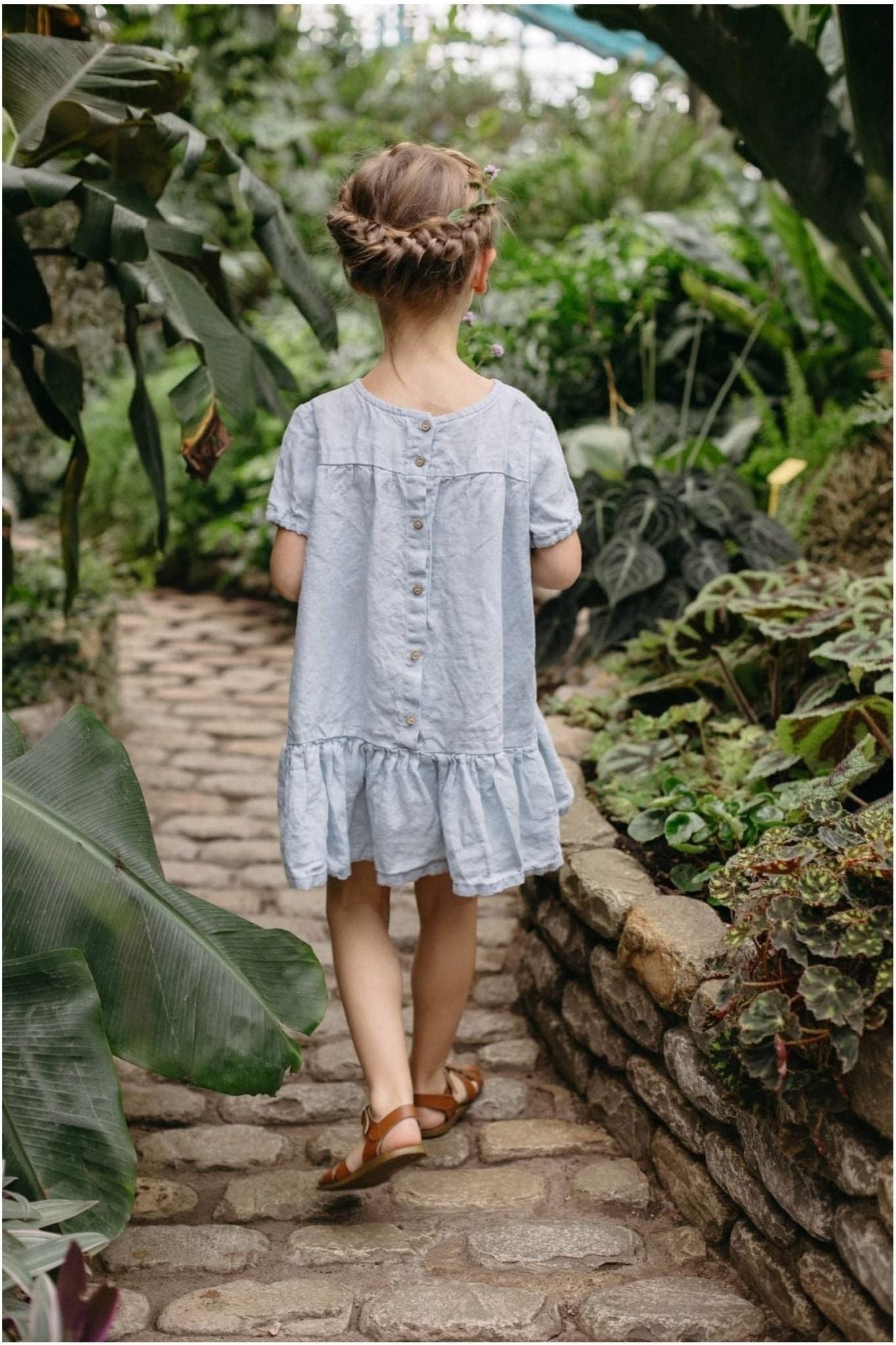 Short Sleeve Linen Dress - Le Petite Alice - Pink - Nature's Wild Child