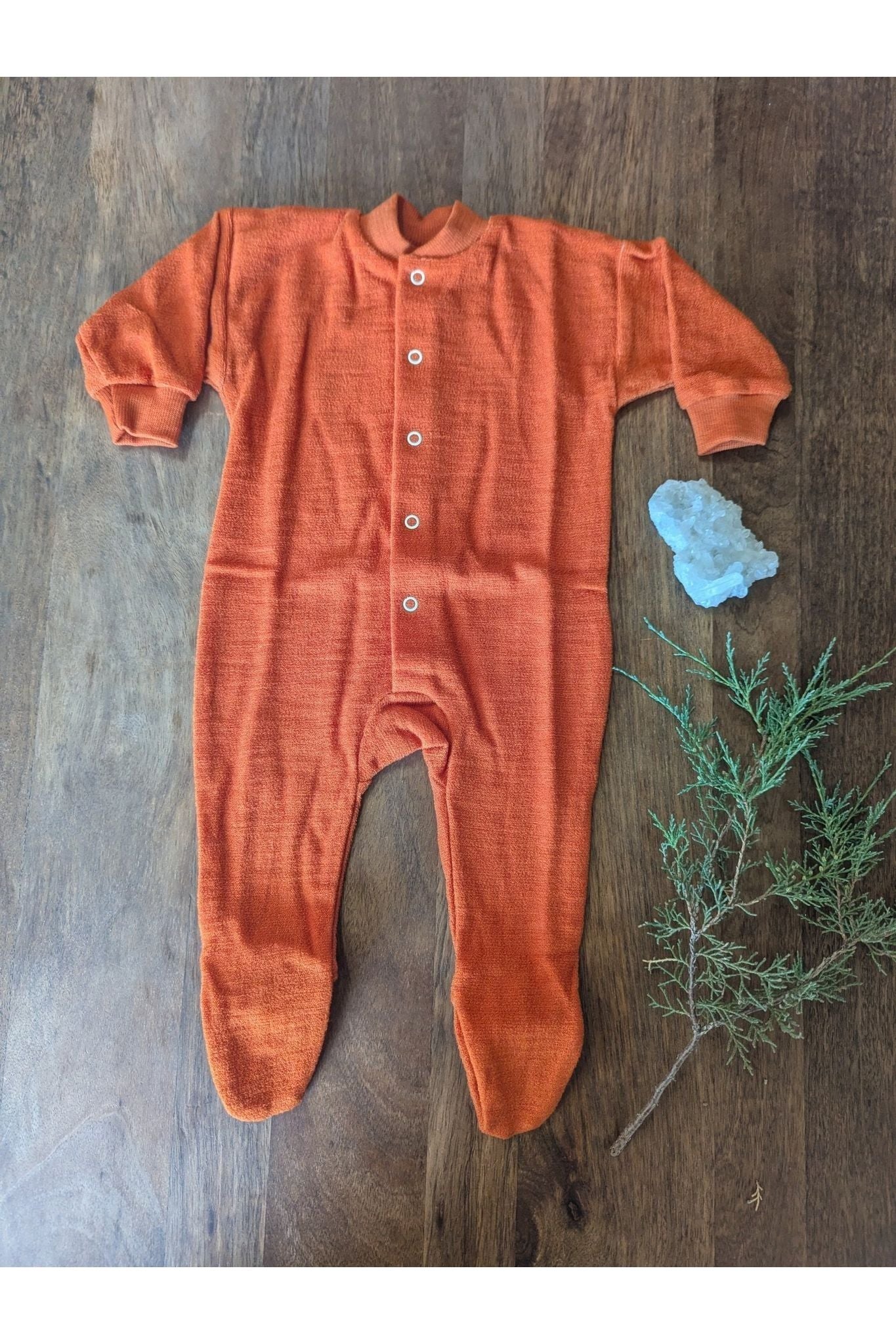 Cosilana - Organic Wool Terry Baby Pajamas - with Feet - Nature's Wild Child