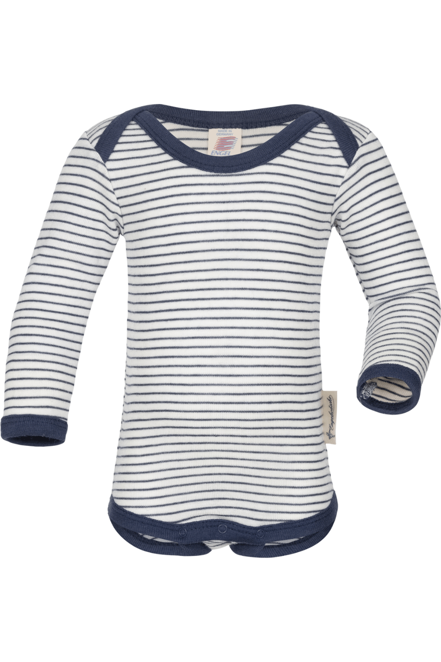 Engel - Organic Merino Wool Silk - Long Sleeve Onesie with Stripes - Nature's Wild Child