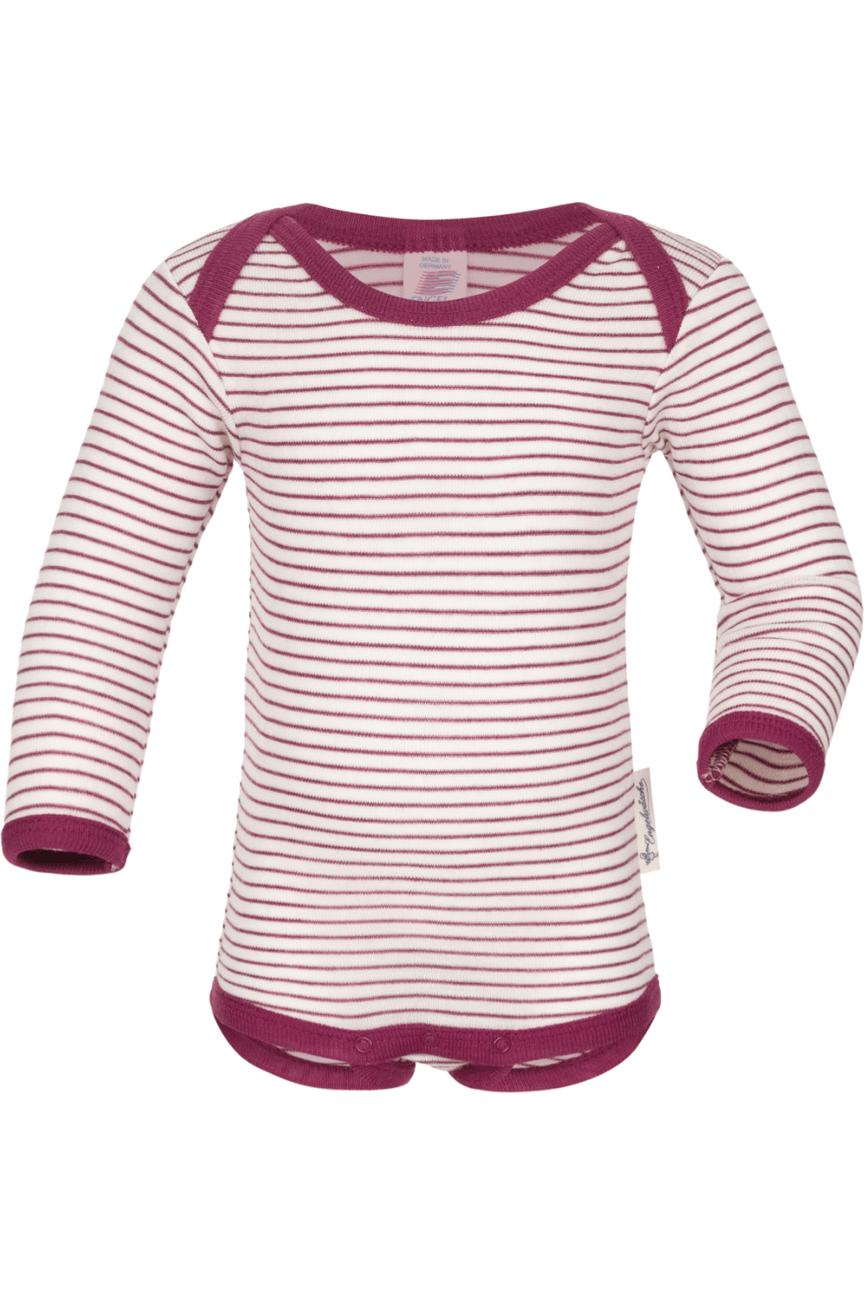 Engel - Organic Merino Wool Silk - Long Sleeve Onesie with Stripes - Nature's Wild Child